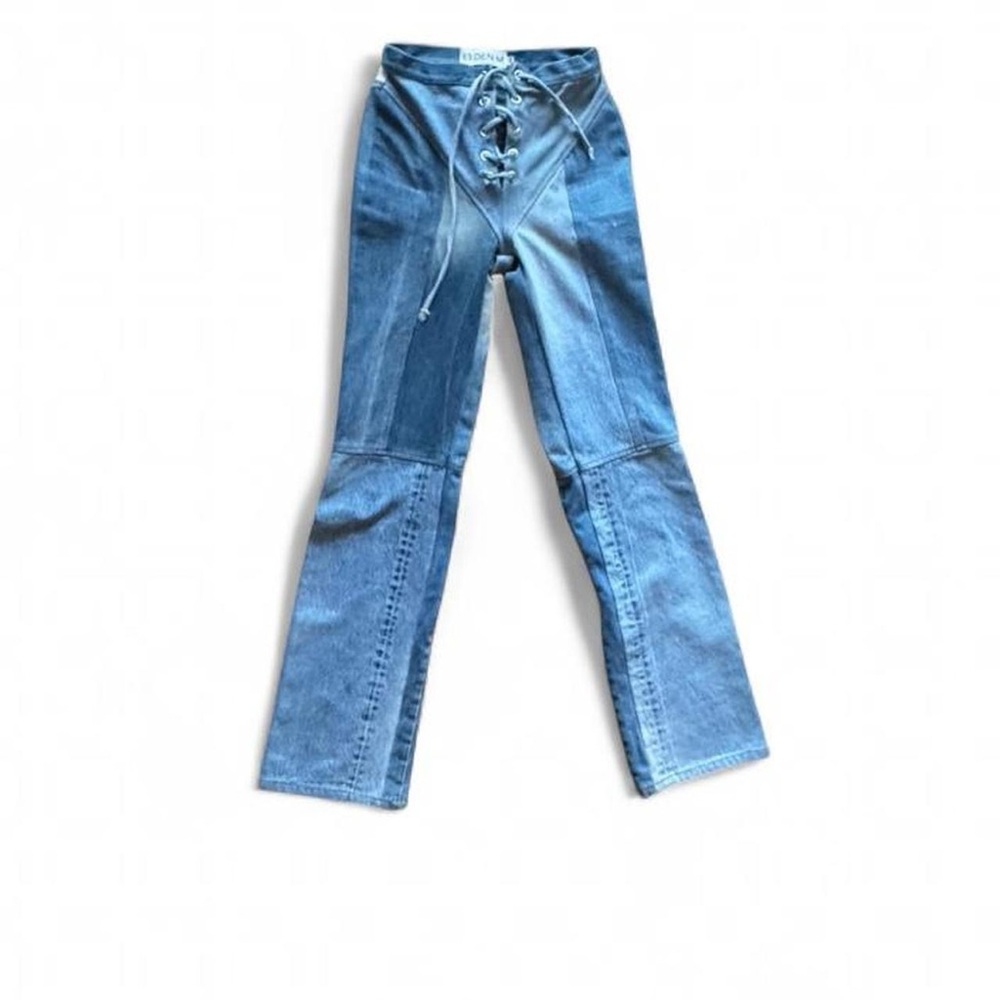 EB Denim Lace Up Jeans in Medium Wash Size XS